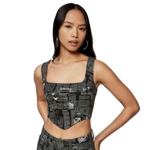 NWT! Reformation Raya Zine Denim Bustier Top